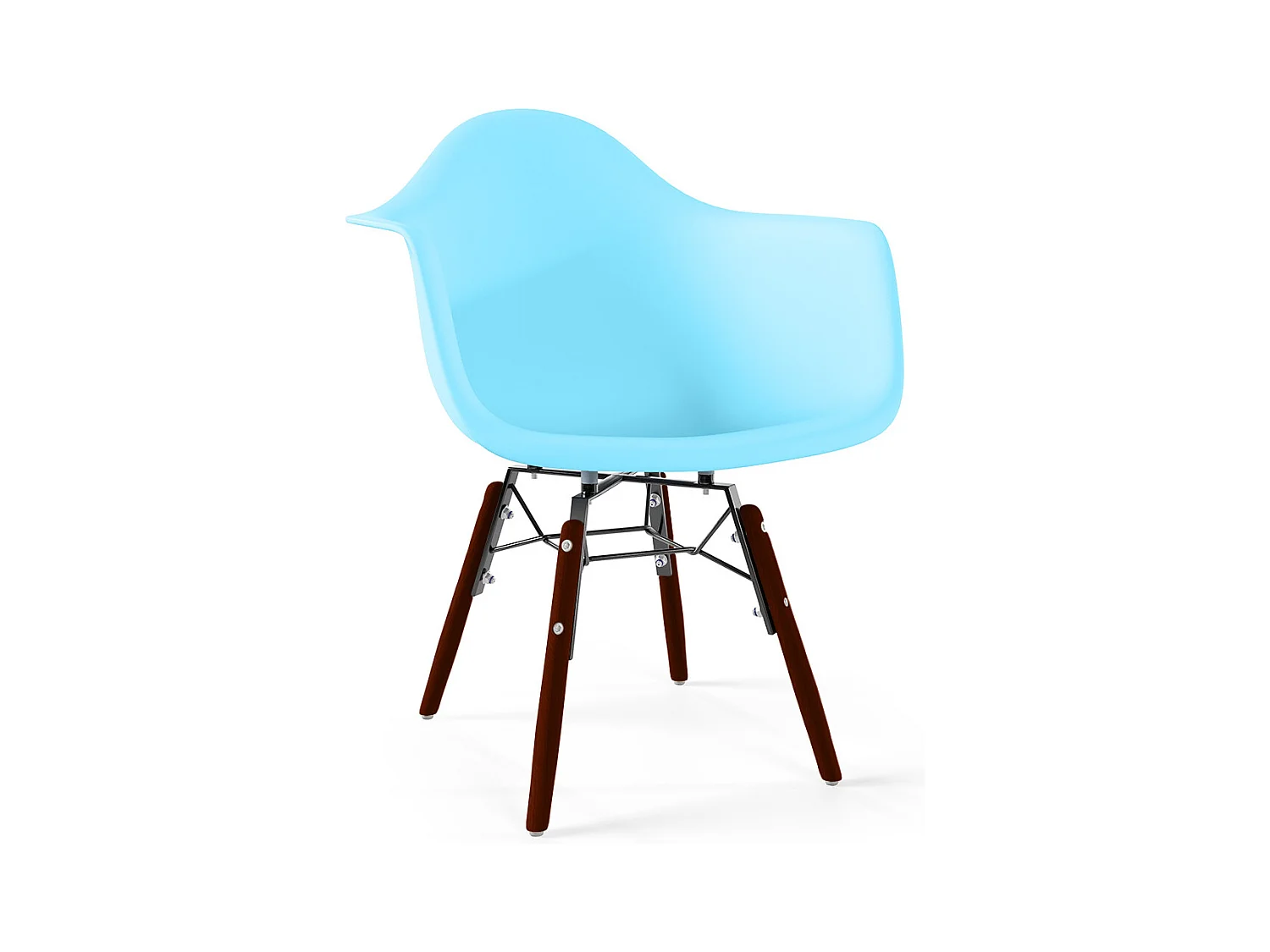 Chaise pour enfants - Design scandinave - Pieds en bois foncé - Nordika Bleu clair