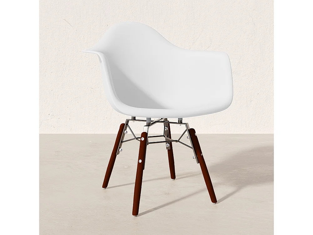 Chaise pour enfants - Design scandinave - Pieds en bois foncé - Nordika Bleu clair