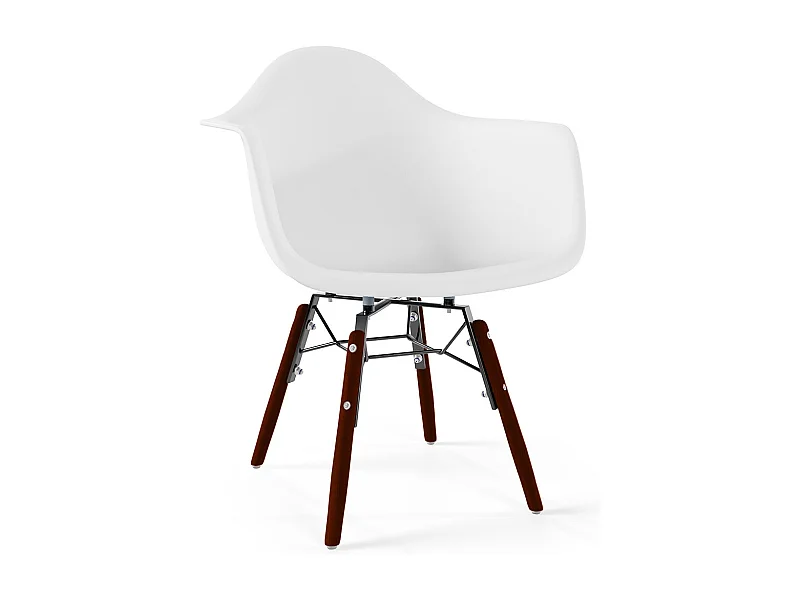 Chaise pour enfants - Design scandinave - Pieds en bois foncé - Nordika Blanc