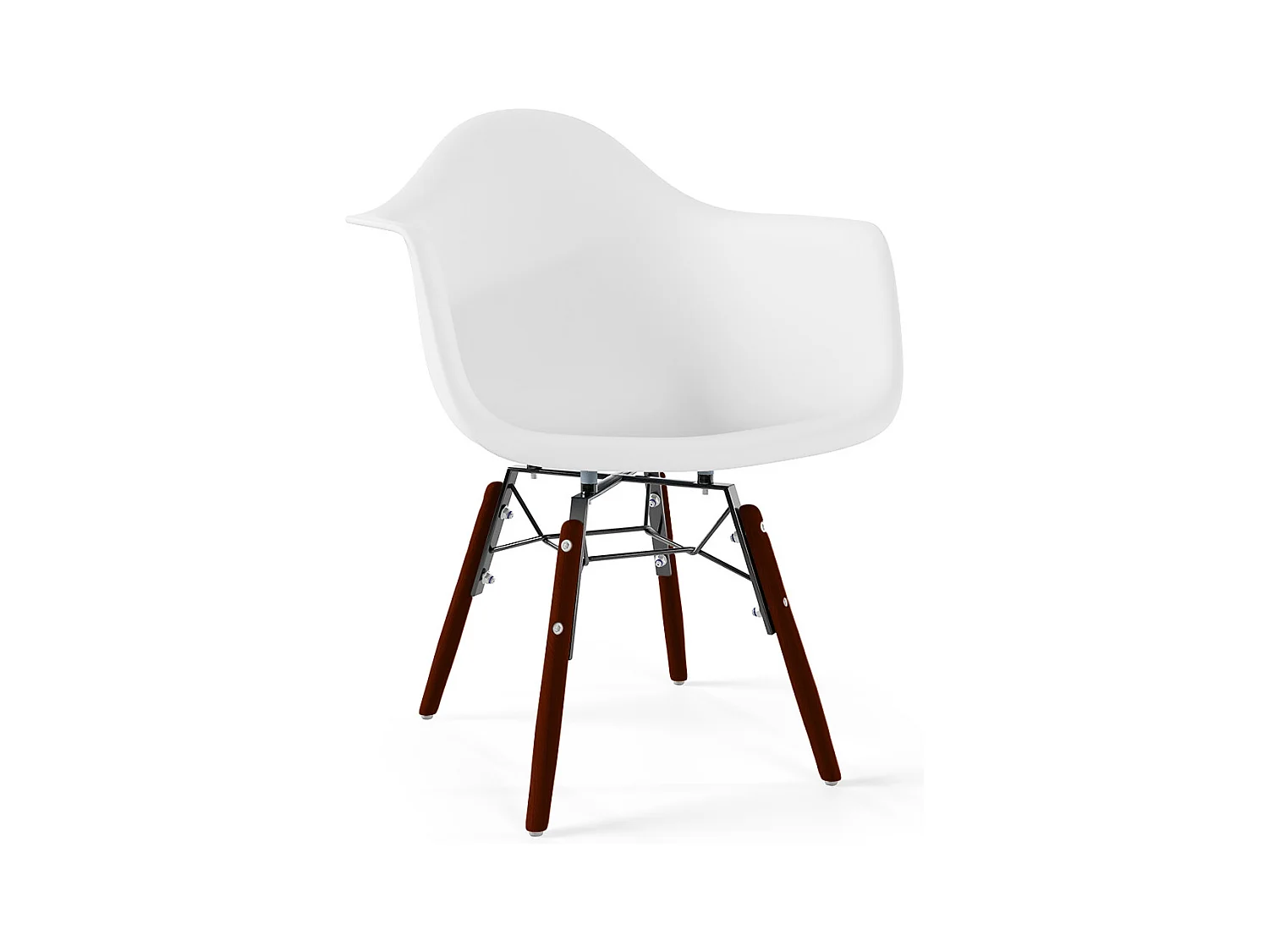 Chaise pour enfants - Design scandinave - Pieds en bois foncé - Nordika Blanc