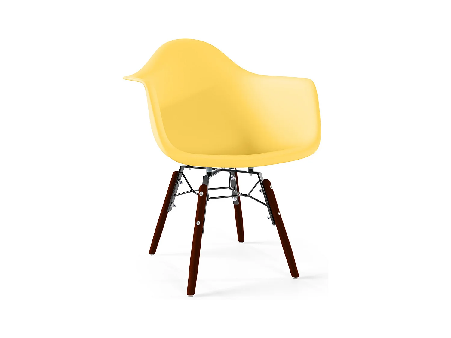 Chaise pour enfants - Design scandinave - Pieds en bois foncé - Nordika Jaune