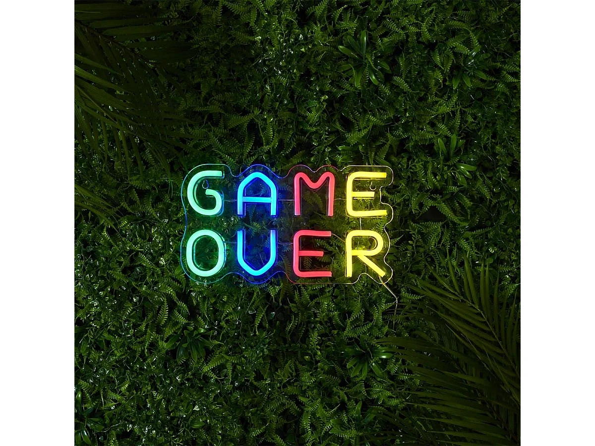 Lampe led effet néon mural game over avec port USB