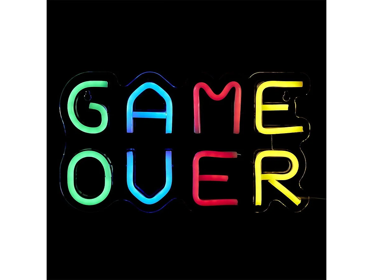 Lampe led effet néon mural game over avec port USB