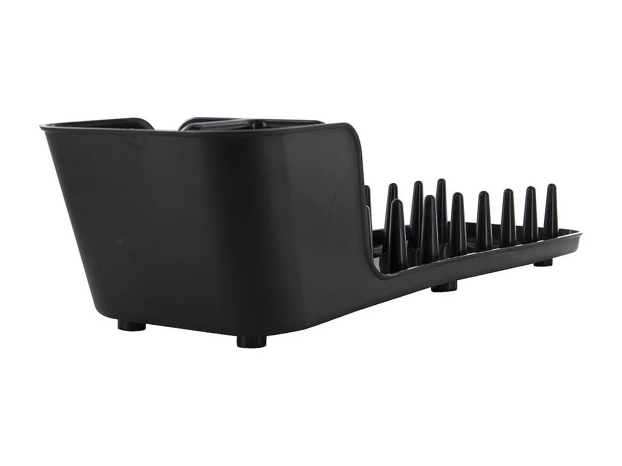 Egouttoir à vaisselle compact en plastique noir