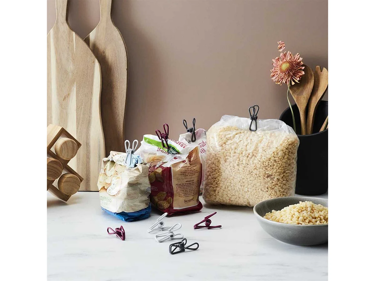 Lot de 2 packs de 9 pinces ferme-sachets en métal