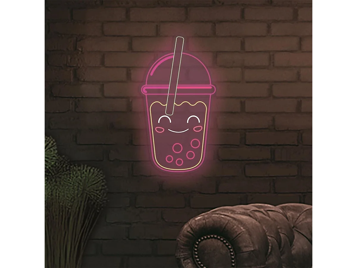 Lampe led effet néon mural bubble tea kawaii sur port USB