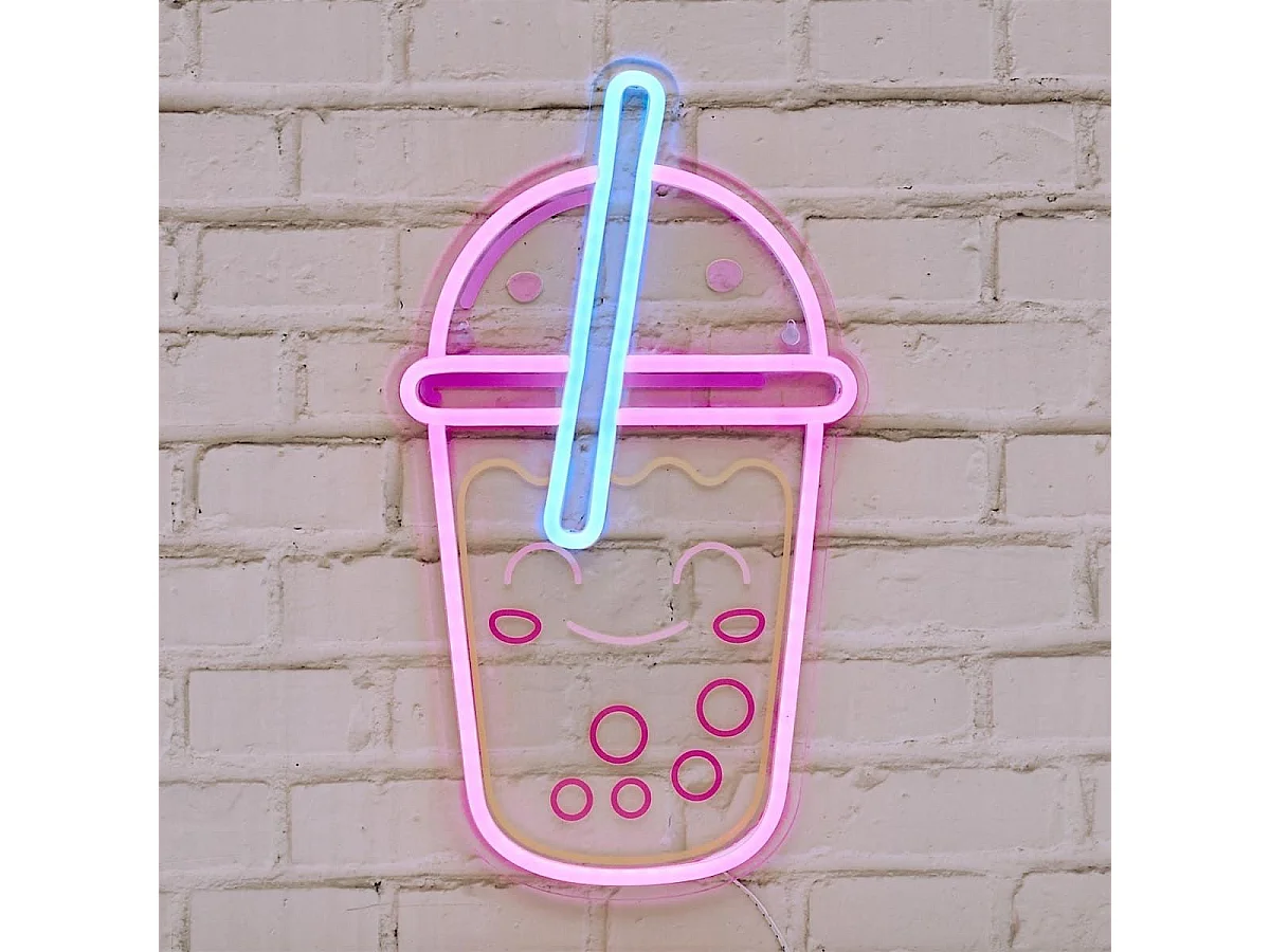 Lampe led effet néon mural bubble tea kawaii sur port USB