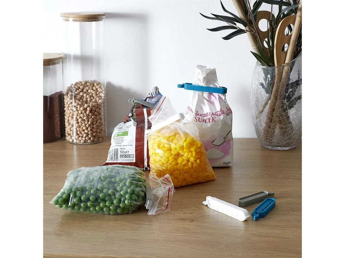 Lot de 2 packs de 10 pinces ferme-sachet