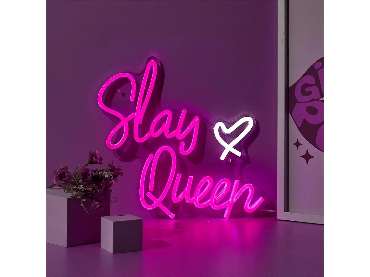 Lampe led effet néon mural slay queen sur port USB