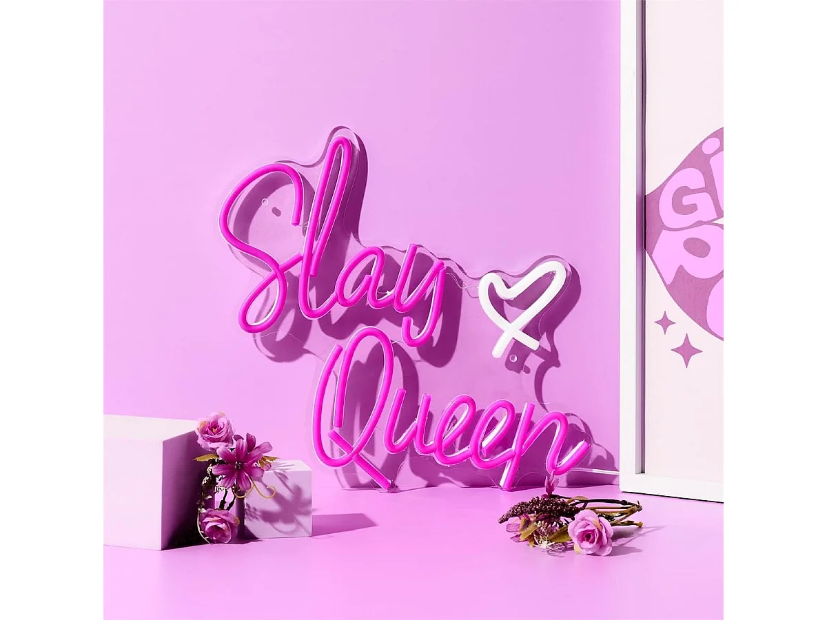 Lampe led effet néon mural slay queen sur port USB