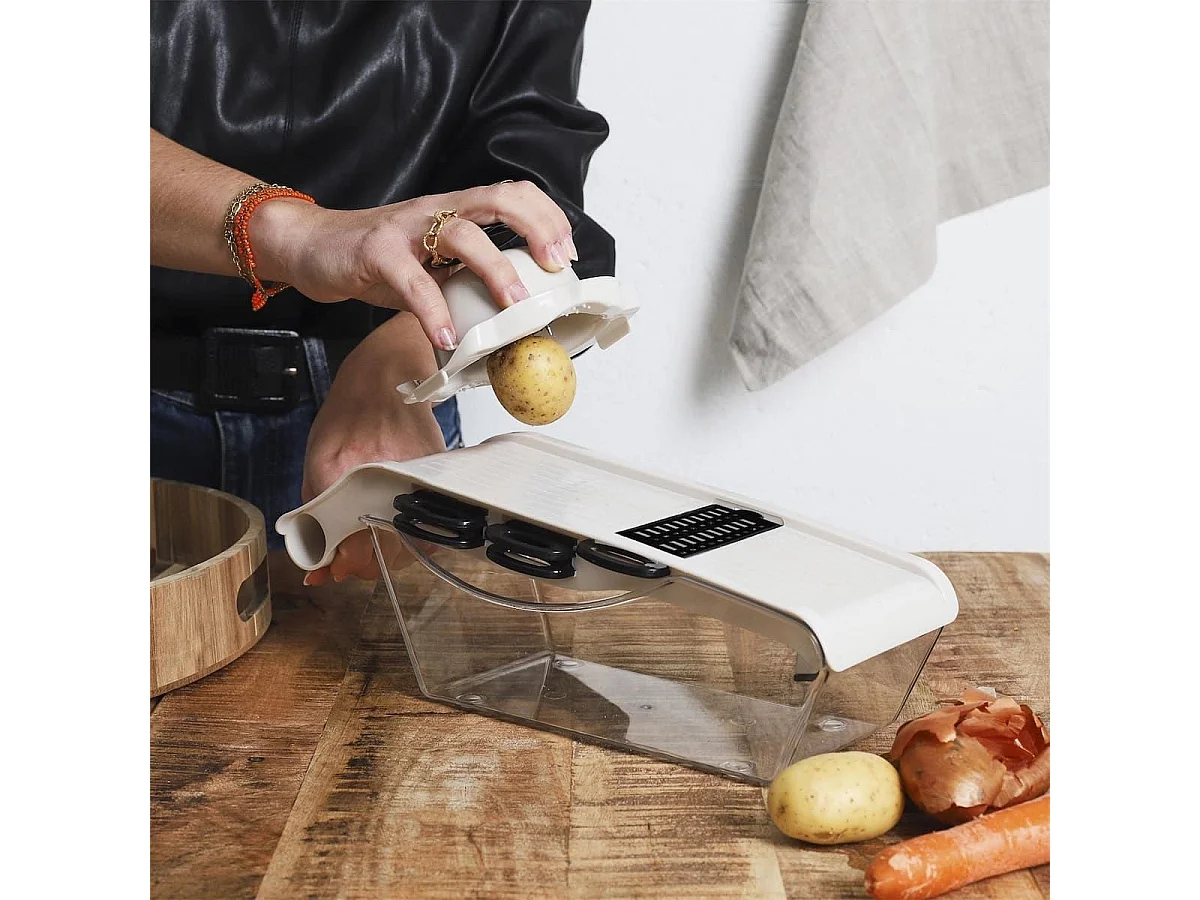 Mandoline avec réservoir 5 accessoires de découpe