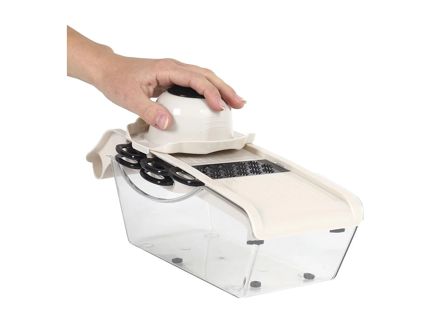 Mandoline avec réservoir 5 accessoires de découpe