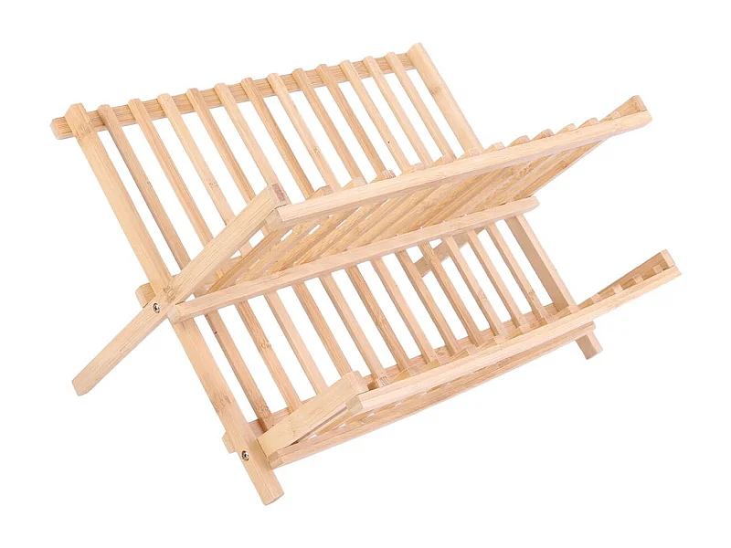 Egouttoir à Vaisselle Pliable en Bambou Naturel - MONTY