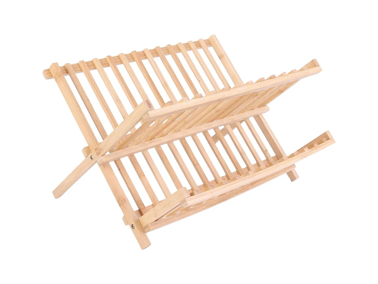 Egouttoir à Vaisselle Pliable en Bambou Naturel