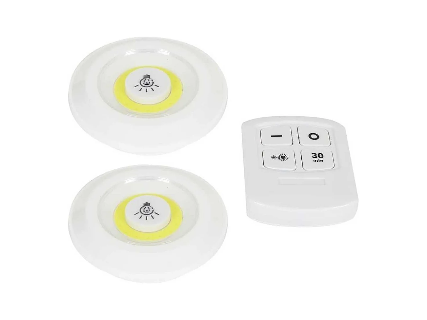 Pack de 2 lampes LED nouvelle génération adhésives avec télécommande