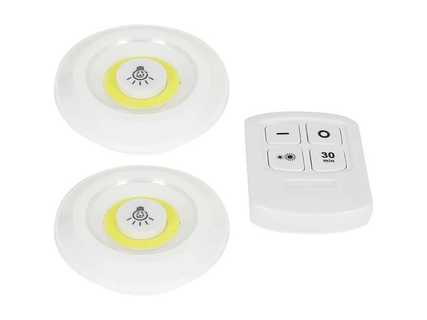 Pack de 2 lampes LED nouvelle génération adhésives avec télécommande