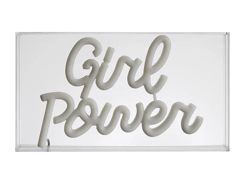 Lampe led effet neon décorative acrylique girl power rose avec raccordement secteur
