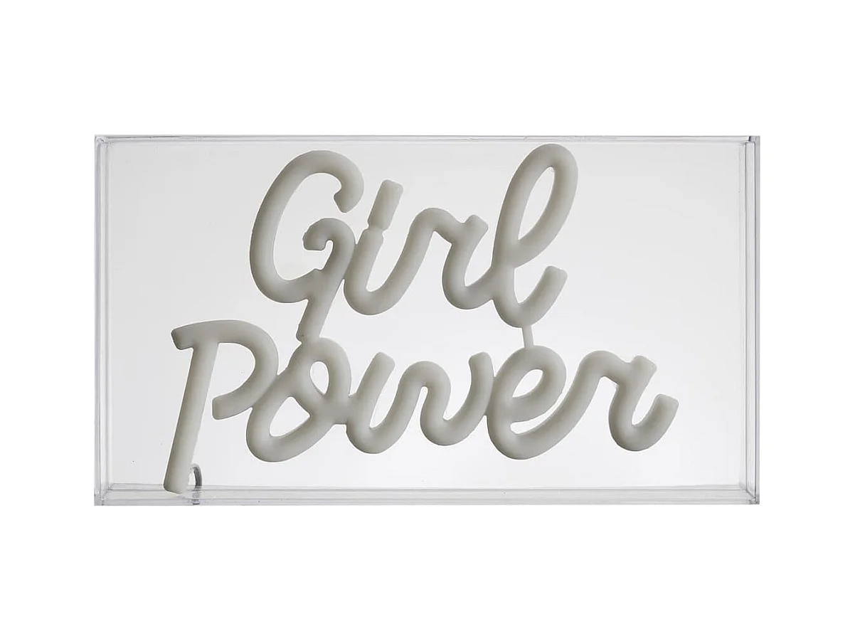 Lampe led effet neon décorative acrylique girl power rose avec raccordement secteur