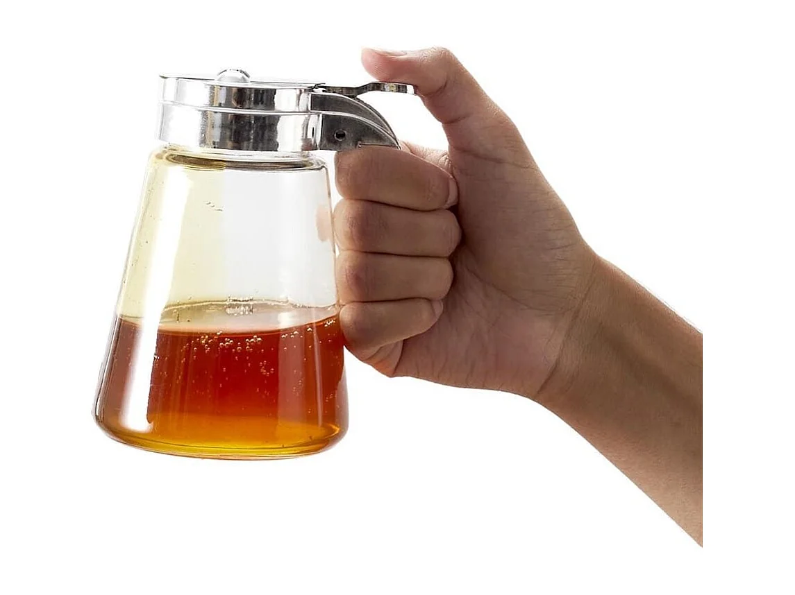 Verseur à miel en verre transparent (300 ml)