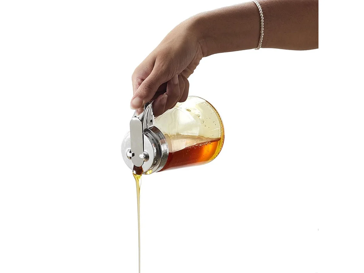 Verseur à miel en verre transparent (300 ml)