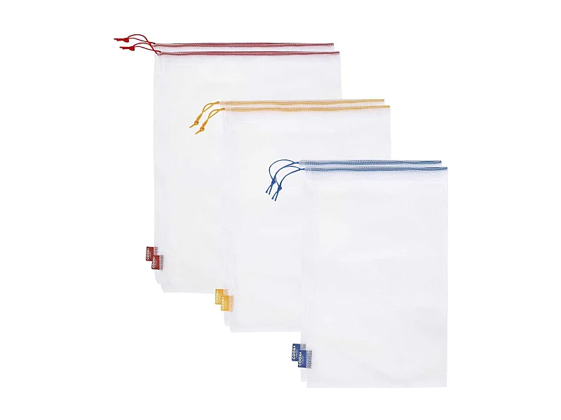 Lot de 6 sacs à vrac réutilisables 3 tailles différentes