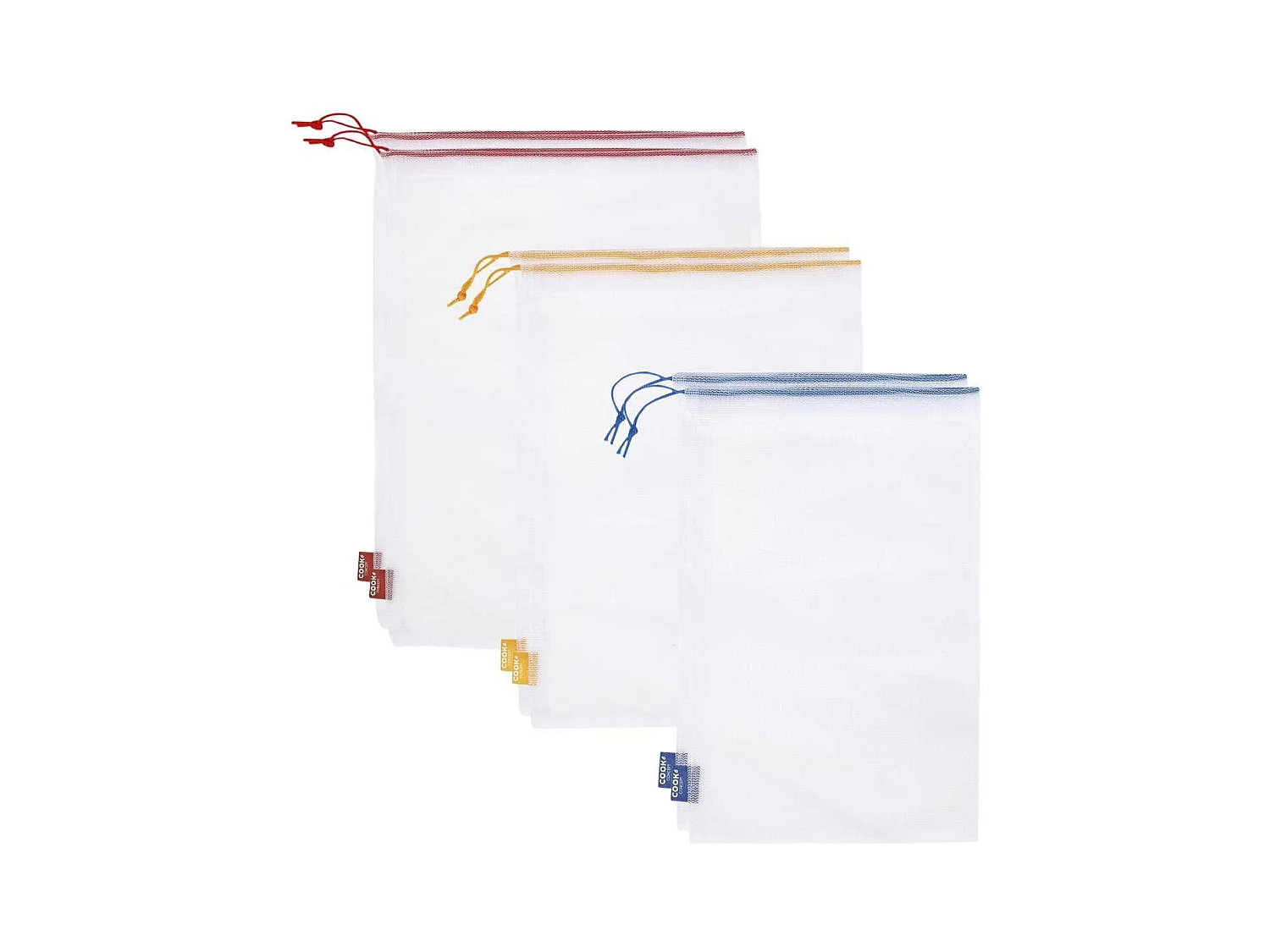 Lot de 6 sacs à vrac réutilisables 3 tailles différentes