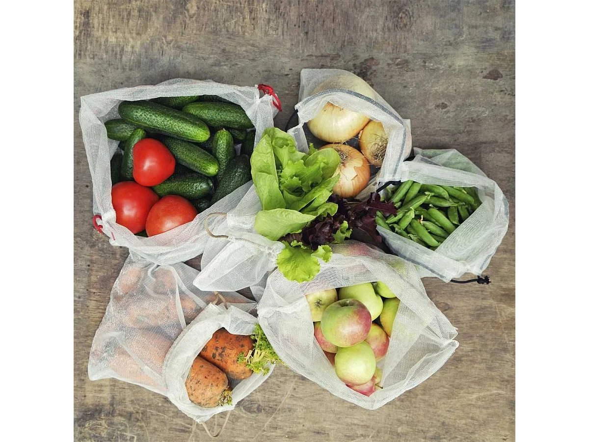 Lot de 6 sacs à vrac réutilisables 3 tailles différentes