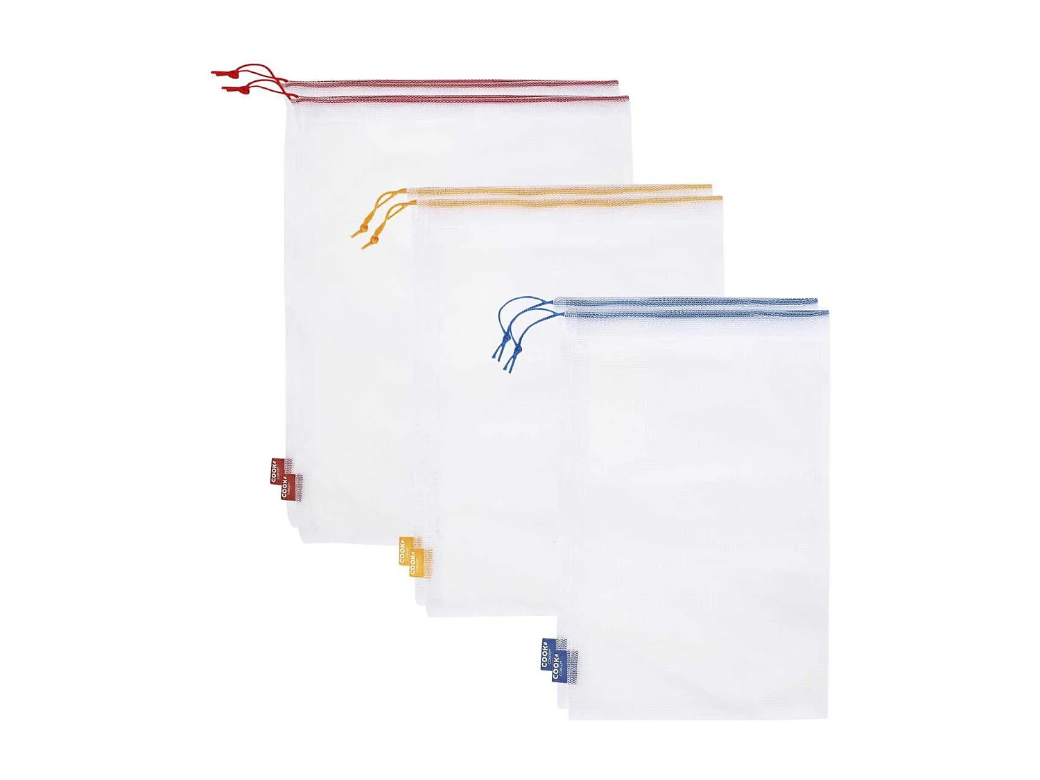 Lot de 6 sacs à vrac réutilisables 3 tailles différentes