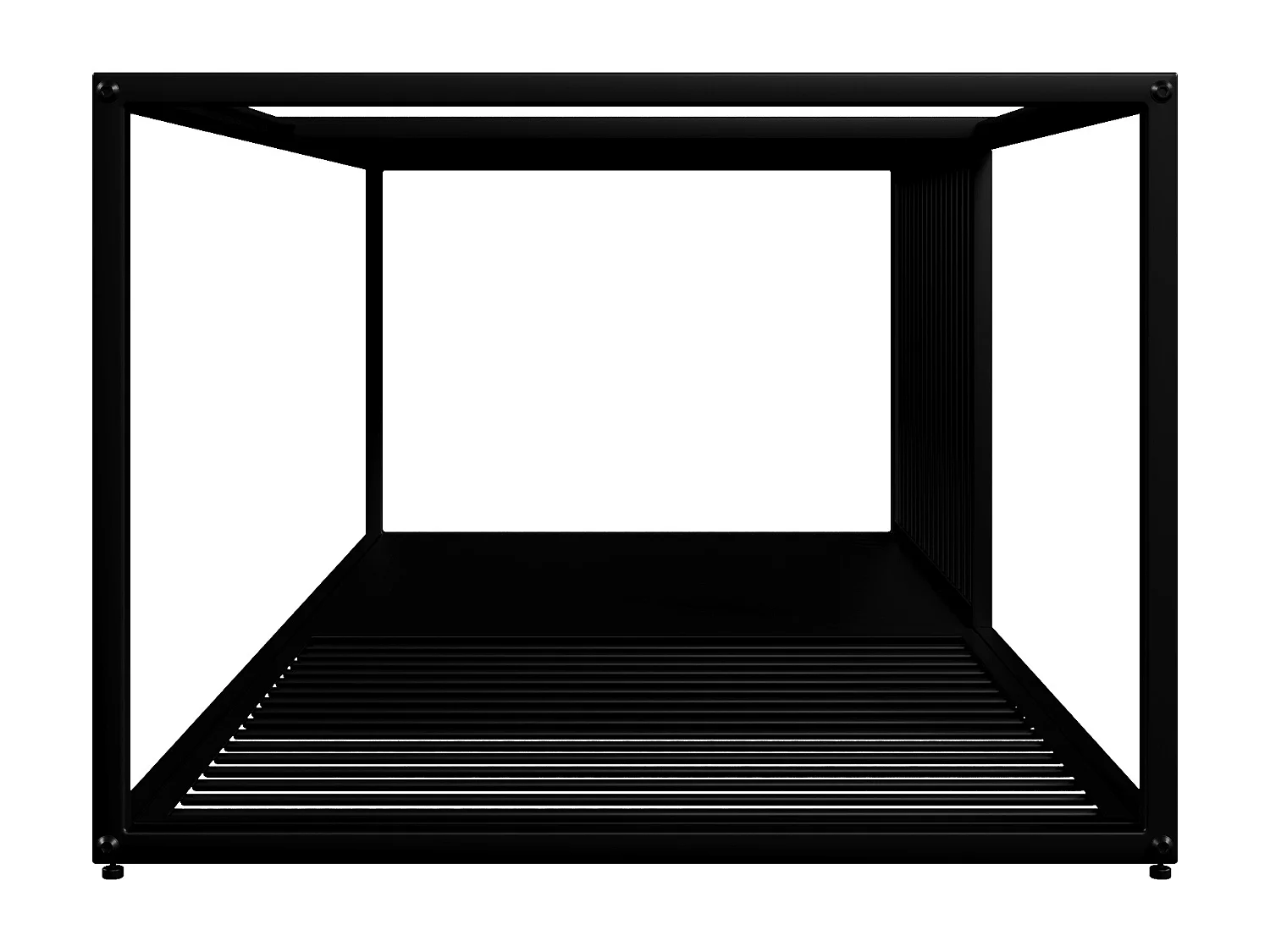 Zwarte salontafel met marmerstructuur en glas, zwarte metalen structuur 110x48x35cm