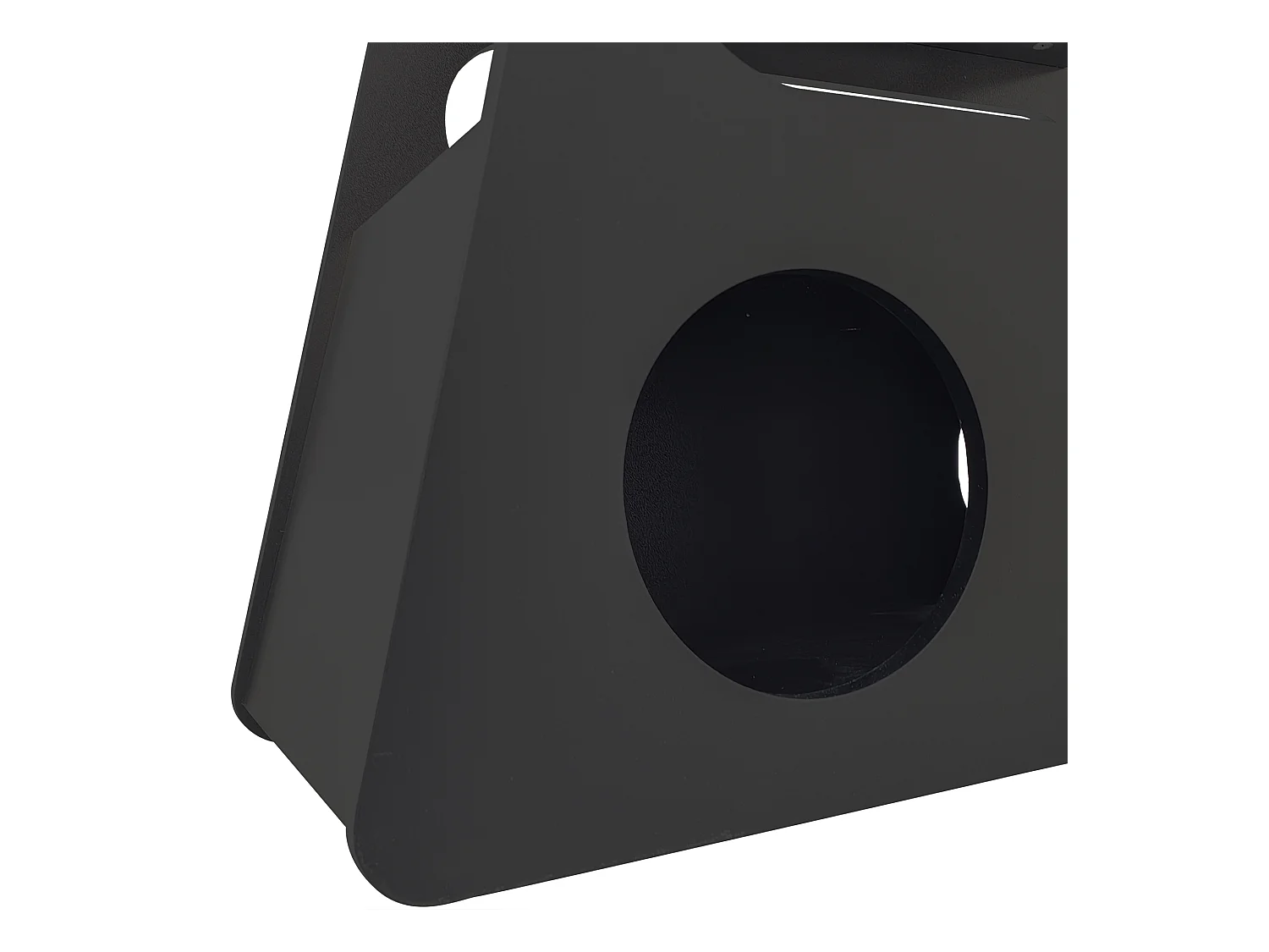 Table basse noir avec roulettes et rangement, design rond 81x33x51,5cm