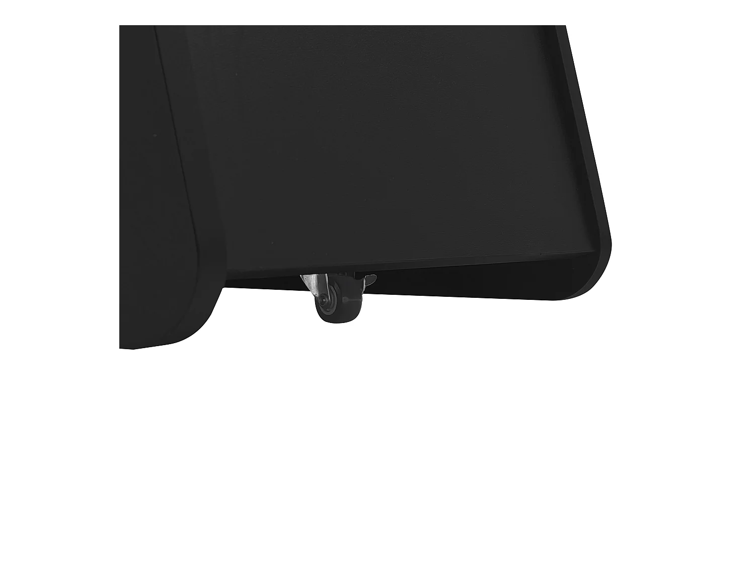 Mesa de centro negra con ruedas y almacenaje, diseño redondo 81x33x51,5cm