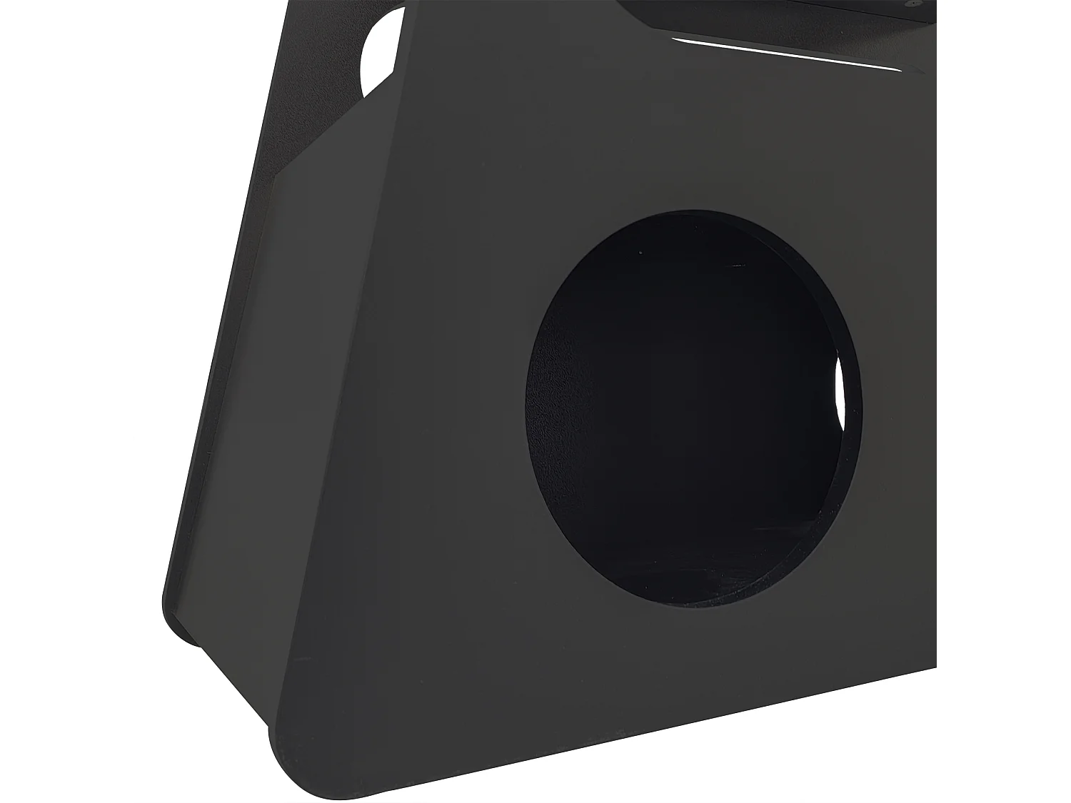 Table basse noir avec roulettes et rangement, design rond 81x33x51,5cm