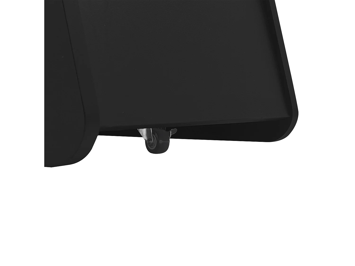 Table basse noir avec roulettes et rangement, design rond 81x33x51,5cm