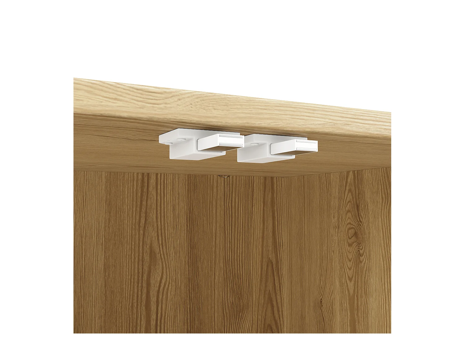 Buffet naturel avec 4 portes, étagères réglables, design de porte en relief 120×35×78 cm