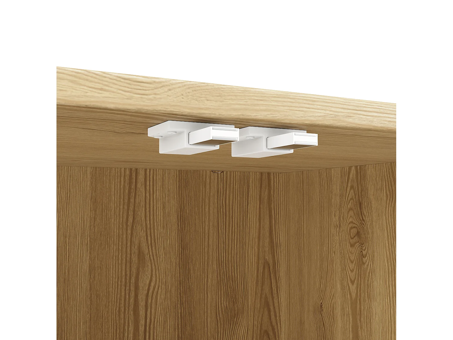 Buffet naturel avec 4 portes, étagères réglables, design de porte en relief 120×35×78 cm