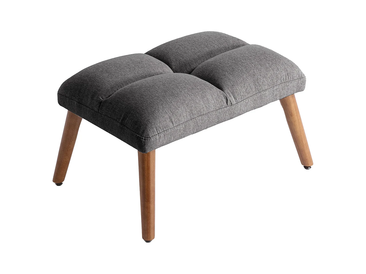 Fauteuil gris avec repose-pieds et poches latérales, dossier réglable sur 5 niveaux