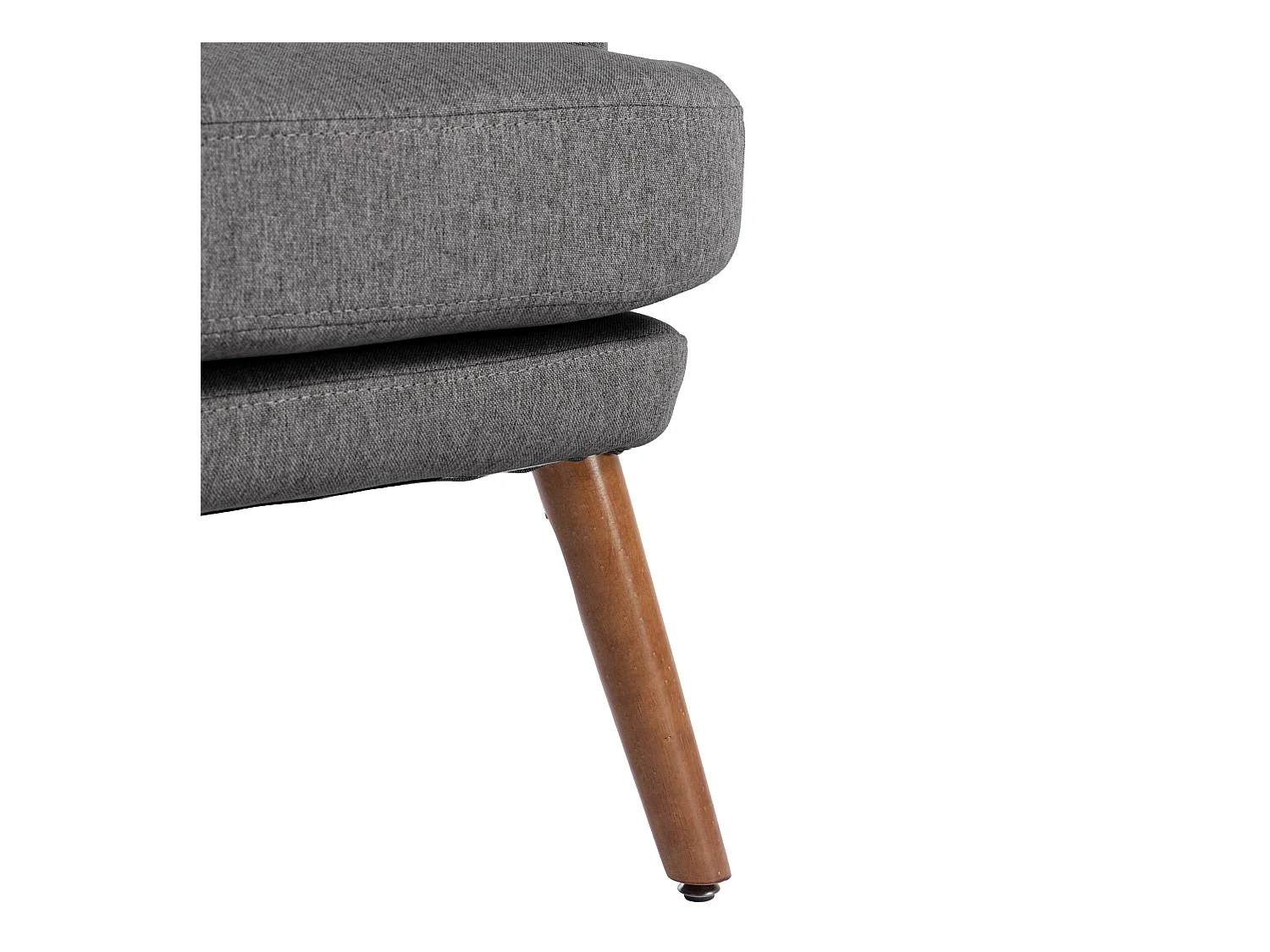 Fauteuil gris avec repose-pieds et poches latérales, dossier réglable sur 5 niveaux