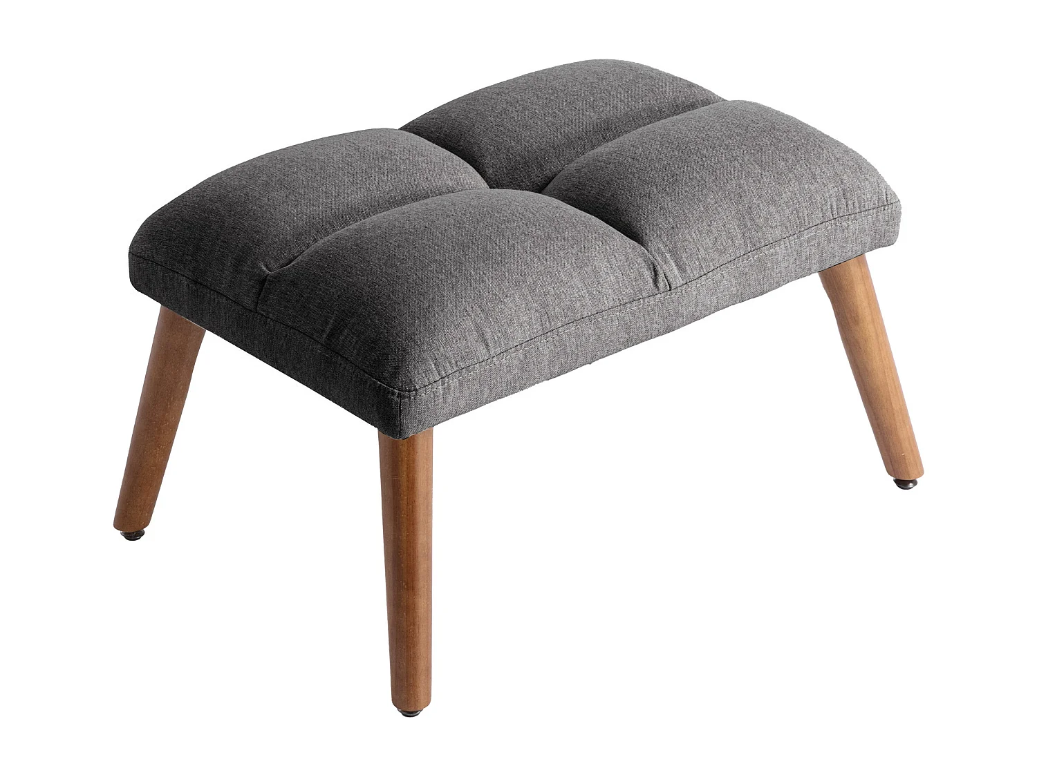 Fauteuil gris avec repose-pieds et poches latérales, dossier réglable sur 5 niveaux