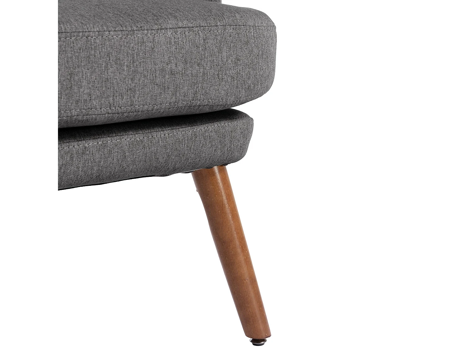 Fauteuil gris avec repose-pieds et poches latérales, dossier réglable sur 5 niveaux