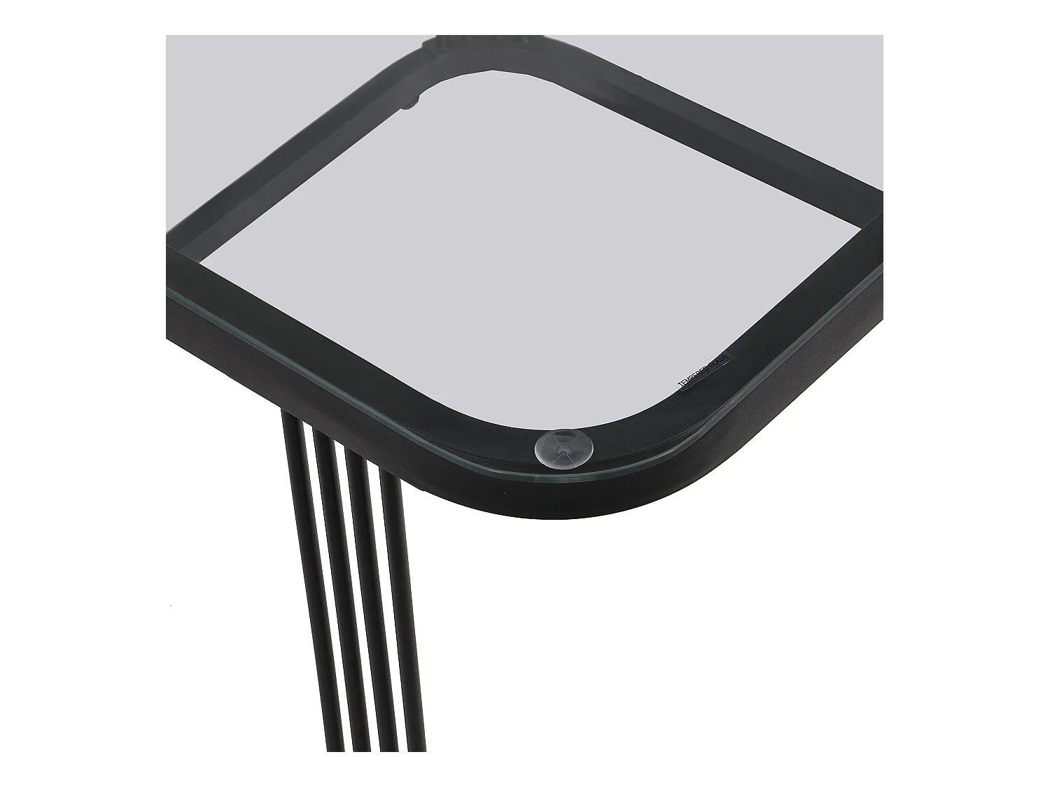 Lot de 2 table basse gigogne avec tiroir, plateaux en marbre brillant et verre, pieds noirs