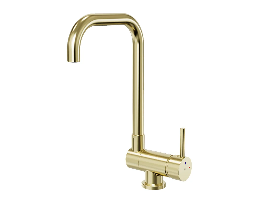 New Oslo mitigeur évier or brossé rabattable 'spécial fenêtre' - Essebagno