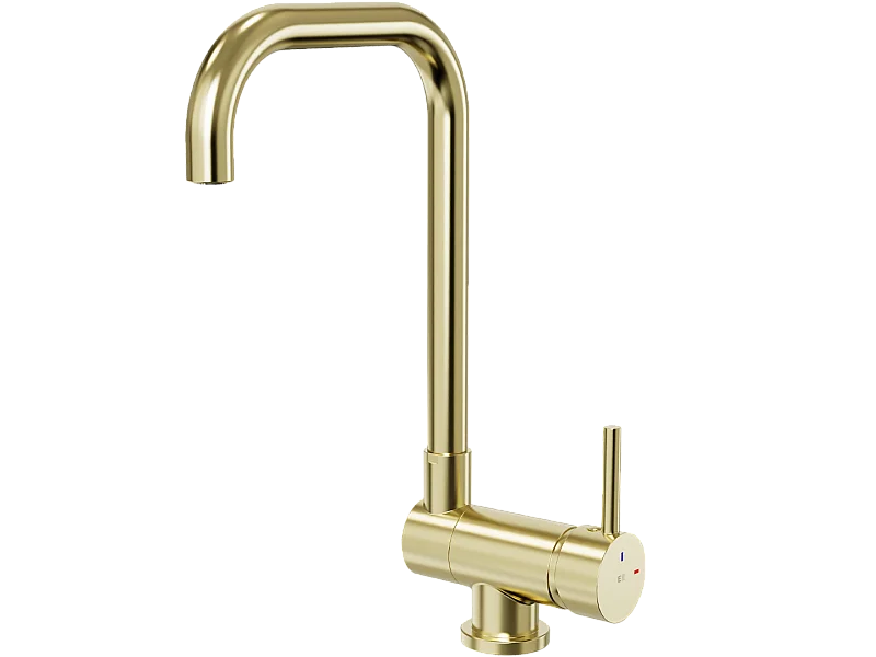 Oslo Spültischmischer gold gebürstet klappbar speziell Fenster Essebagno