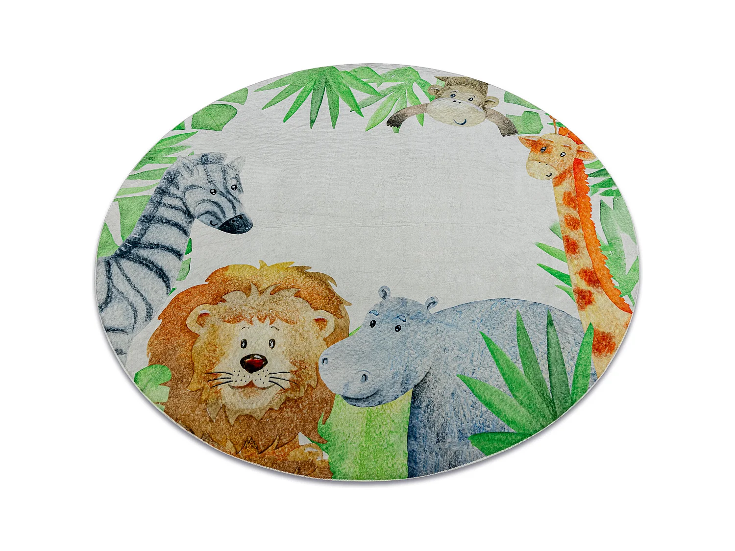 Tapis lavable BAMBINO 54090 cercle Animaux, Afrique pour les enfants a cercle 80 cm