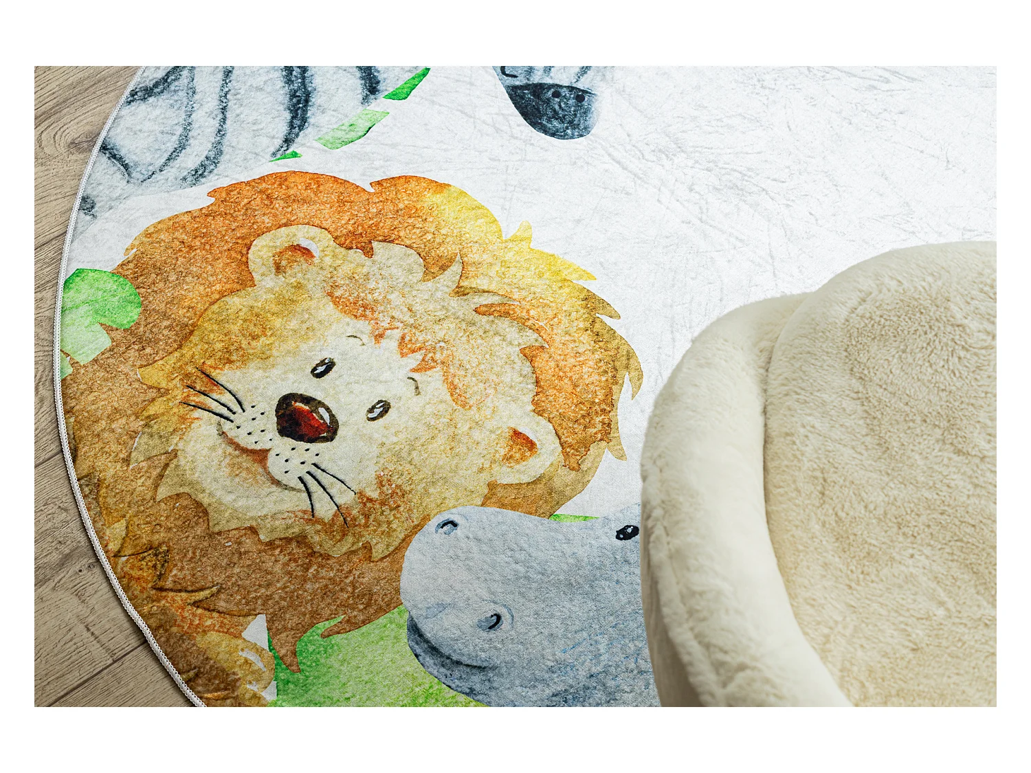 Tapis lavable BAMBINO 54090 cercle Animaux, Afrique pour les enfants a cercle 80 cm