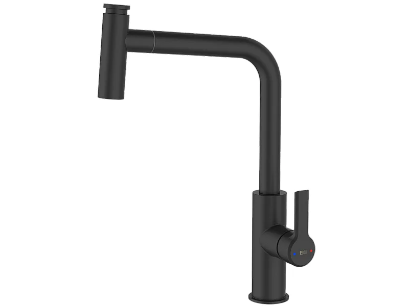 Essemano Spültischmischer mit Handbrause schwarz Essebagno