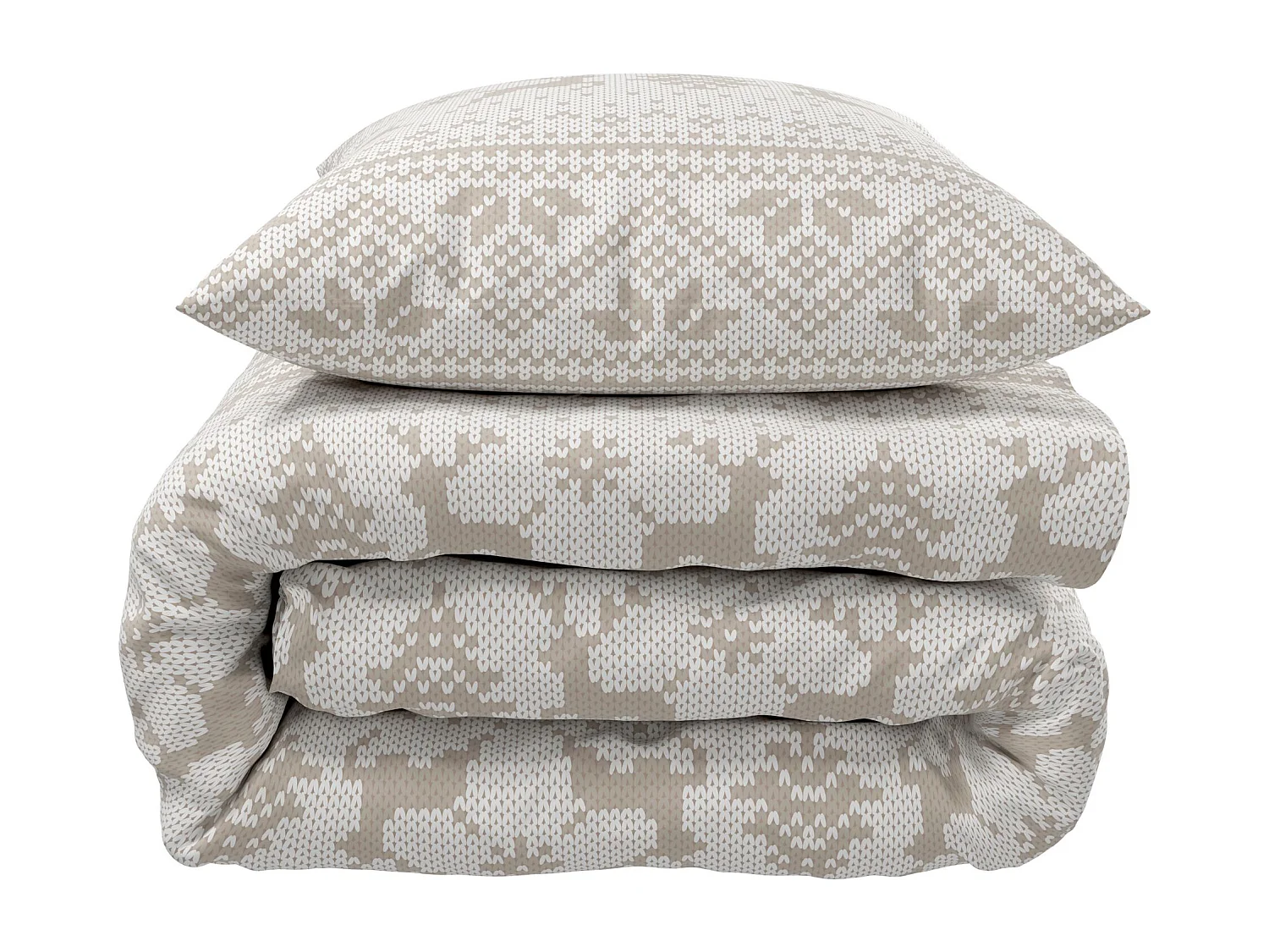 Parure de lit 260x240 flanelle écru Terre de Nuit Flocon