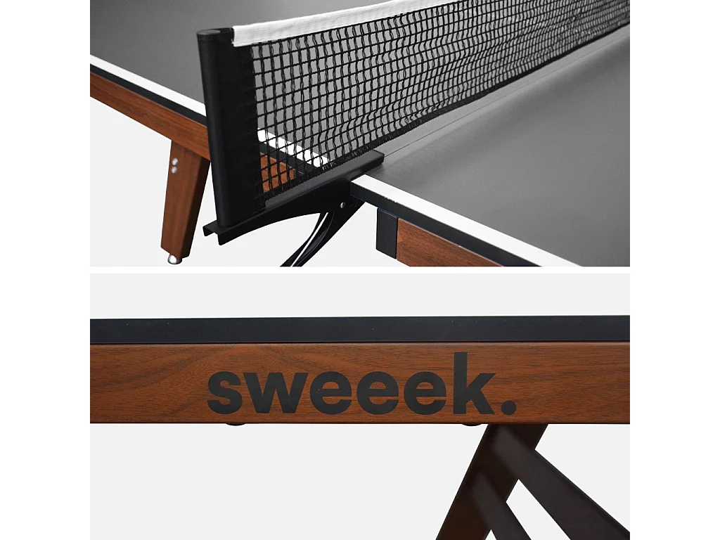 Tavolo da ping pong per interni deluxe con 2 racchette e 3 palline,