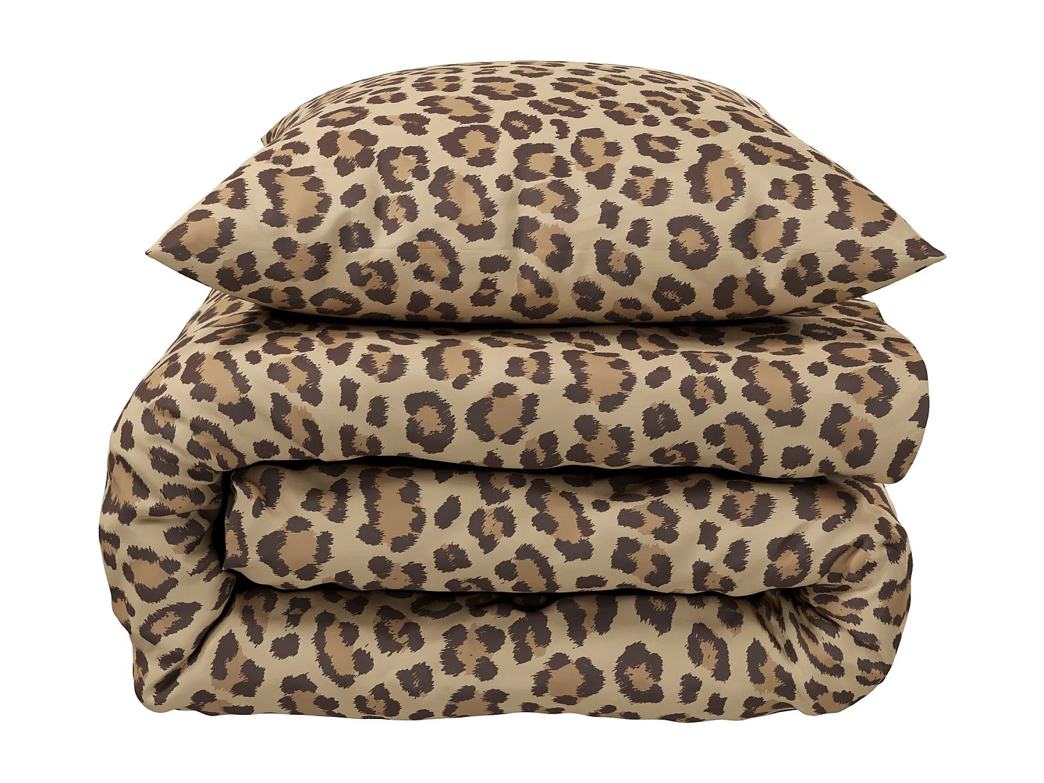 Parure de lit 200x200 satin marron Terre de Nuit Felidae