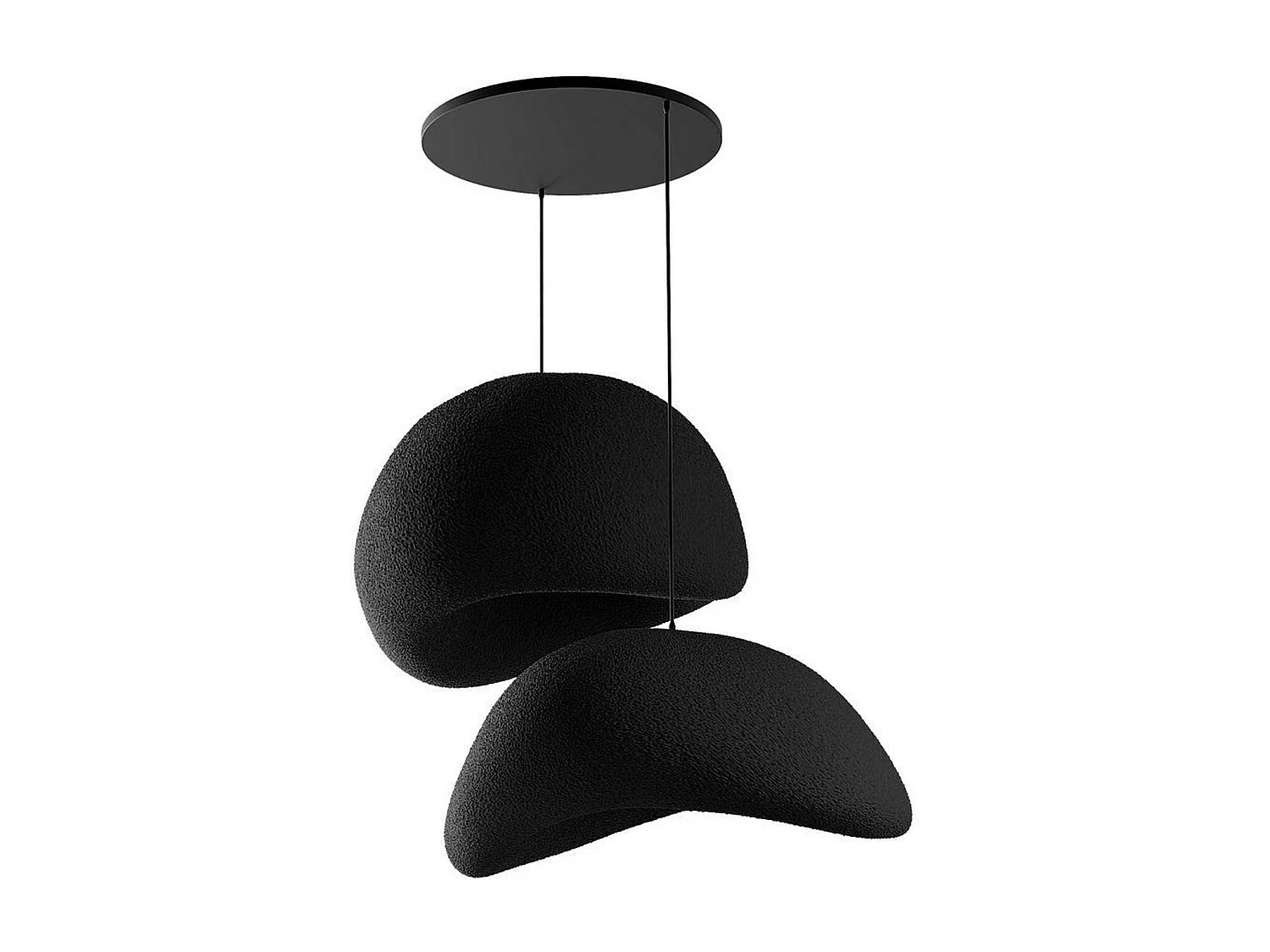 Suspension moderne noire 2 abat-jour design 80 cm NOXIS