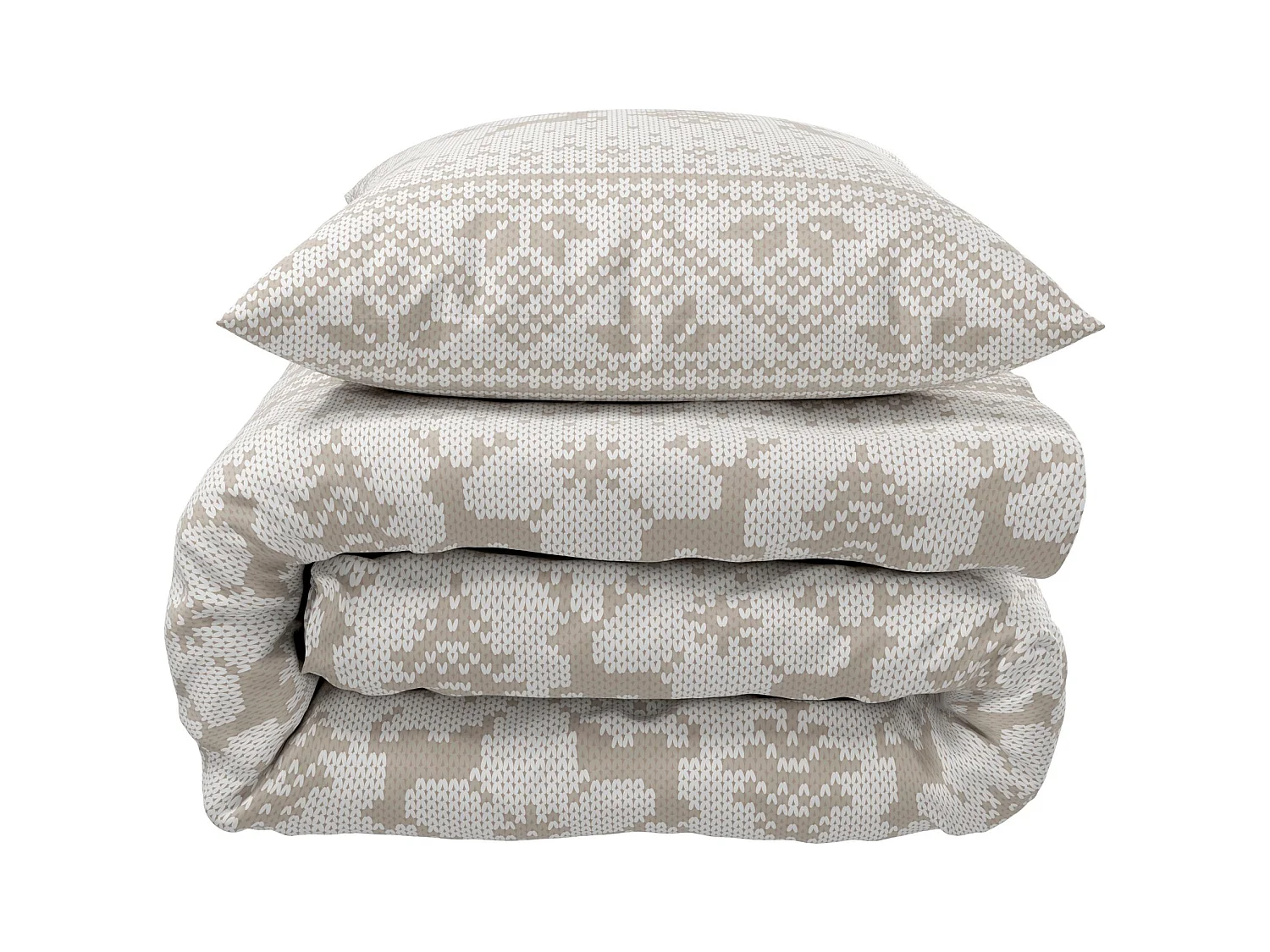 Parure de lit 240x220  flanelle écru Terre de Nuit Flocon